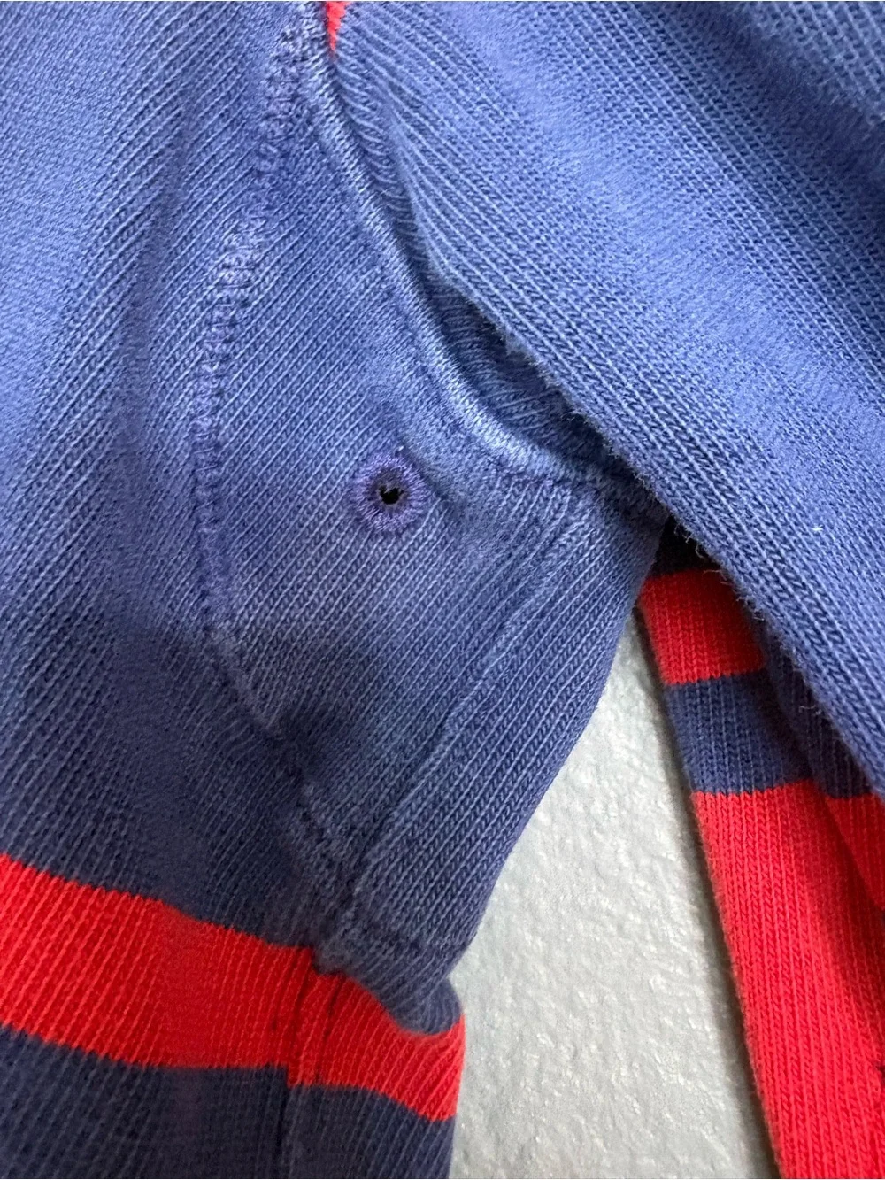 J. Crew Oarsman Men’s Rugby Shirt Red Navy Striped Cotton Preppy Large